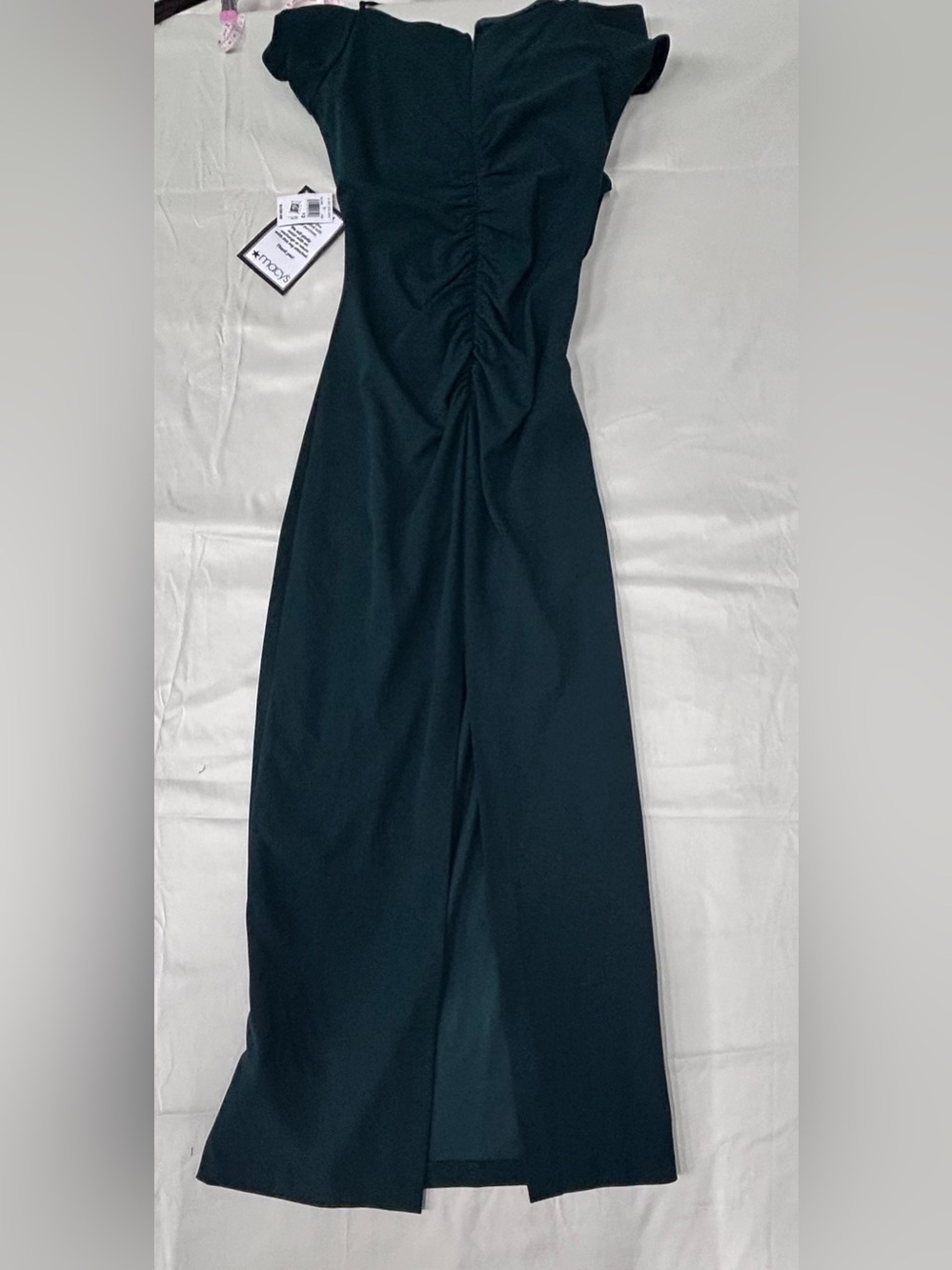 NWT Xscape Off Shoulder Back Slit Dress - Picture 2 of 4